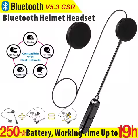 NYF Motorcycle Helmet Headset Wireless Bluetooth Headphone BT 5.3 with Headset Stereo Music A2DP Spe