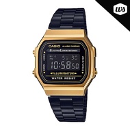 Casio Standard Digital Black Stainless Steel Band Watch A168WEGB-1B