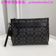 台灣特價COACH 蔻馳 F29508  新品男士大號薄款手拿包手拎包 錢包文件包 便利百搭款