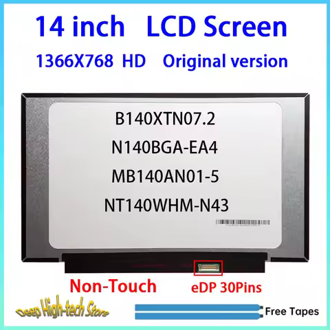 14 Inch Laptop LCD Screen B140XTN07.2 N140BGA-EA4 NT140WHM-N43 MB140AN01-5 Display Matrix Panel Repl