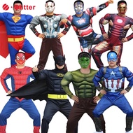 Adult Men Superhero Spiderman Ironman Captain America Hulk Thor Batman Cosplay Costume Mask Outfit Halloween