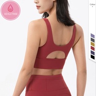 OzalCtree Woman Sports Padded Yoga Bra High Support Impact Push-Up Training Solid Fitness Vest Elast