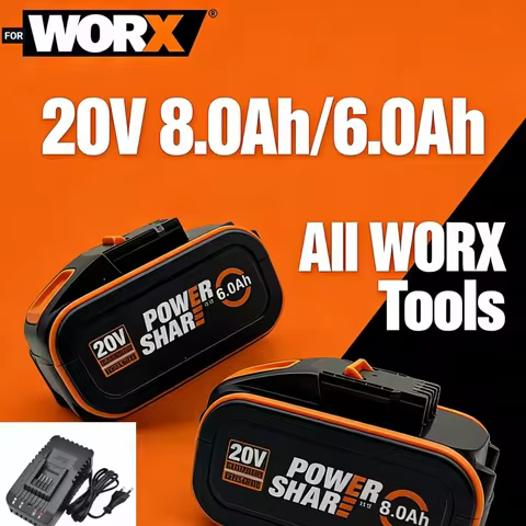 New High 6Ah 8Ah 20V for WORX Rechargeable Battery，WA3014 WA3551 WG630 WG629 WX372 WX390 WX394 WX550