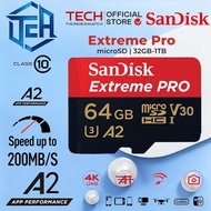 Sandisk Extreme Pro 4K Up to 200MB/s MicroSD Card With Adapter (64GB/128GB/256GB/512GB)(SDSQXCG/SDSQ