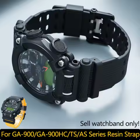 For Casio Watch GA-900/GA-900HC/TS/AS Series Sports Watch Resin Strap Men's Waterproof Rubber watchb