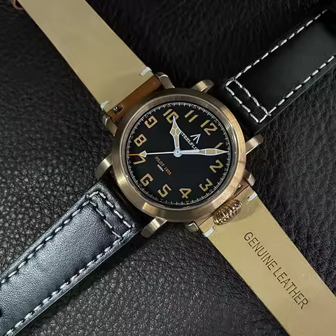 STEELDIVE Mens Pilot Watches Sport Bronze Watch 40mm Military Quartz Wristwatch 20ATM Waterproof C3 