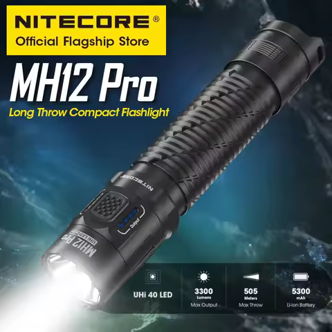 NITECORE MH12 Pro USB-C Rechargeable Compact Flashlight 505 Meters Tactical Torch UHi 40 LED Beam, 5