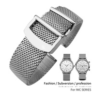 20mm 22mm High Quality Mesh Stainless Steel Watchband for IWC Big Pilot Watches Strap IW3777 3270 Si