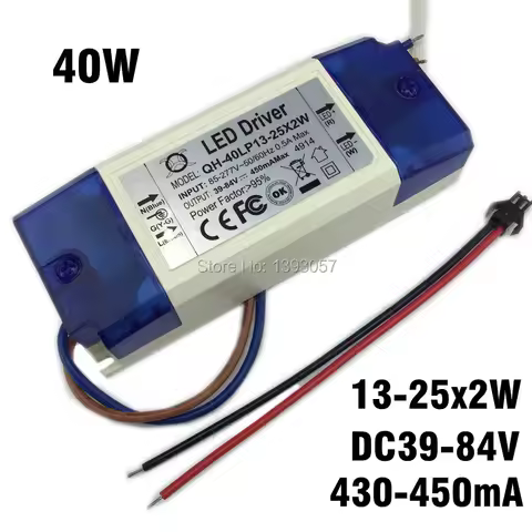 1 Pieces 13-25x2W DC39-84V 430mA - 450mA 30W 40W LED Driver High Power LED Powr Supply For Floodligh