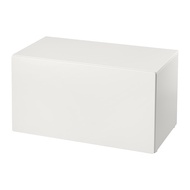 SMÅSTAD 長凳附收納盒, 白色/白色, 90x52x48 公分
