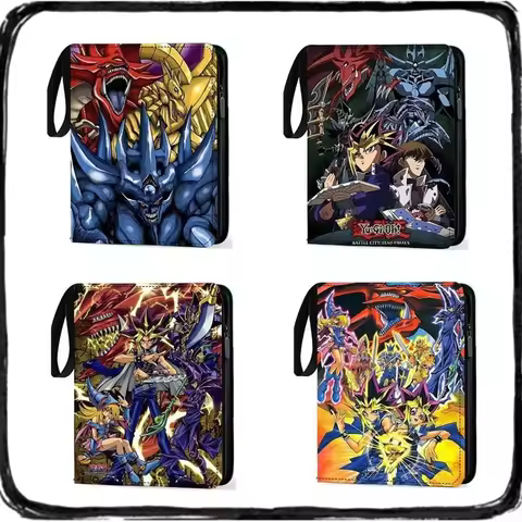 Anime Yu-Gi-Oh Card Binder 9 Pocket Trading Card Holder Anime Card Binder with 50 Inner Pages Zipper
