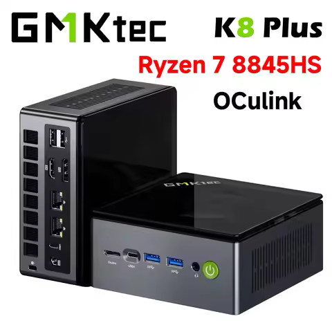 GMKtec K8 Plus Ryzen 7 8845HS Mini PC Windows 11 Pro DDR5 128GB 5600MT/s PCIe4.0 NVMe SSD WiFi 6 BT5