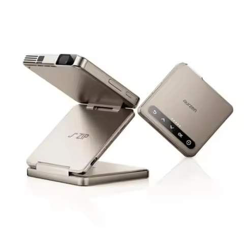 Yinzam ZIP Gold Tri-Fold Portable Projector DLP Mini Pocke Projector One-Click Screen Mirroring Type