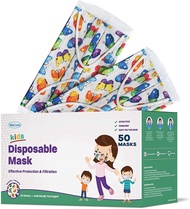 WeCare Disposable Face Masks For Kids, 50 Butterfly Masks, Individually Wrapped