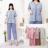 GB 438 latest premium rayon twill trousers, jumbo one set batik Wanita