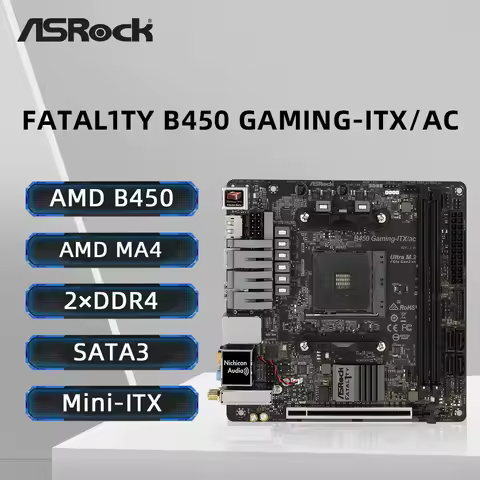 ASRock B450 GAMING-ITX/AC Motherboard Socket AM4 Supports Ryzen 5 5600G 5600 R7 5700X3D 5800X CPU DD