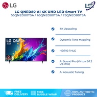 LG 55"/65"/75" QNED80 AI 4K UHD LED Smart TV QNED80TSA | 4K Upscaling | Dynamic Tone | HDR10 / HLG M