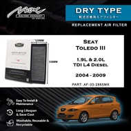 Seat Toledo III 1.9L & 2.0L TDI L4 Diesel 2004 to 2009 33-2865MX Max Racing Performance Drop-in Dry 