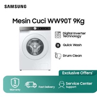 MESIN Samsung Ww90T504Dtt/Se Ww90 Ww90T504Dtt Front Loading Washing Machine 9Kg Ecobubble Ai Steam