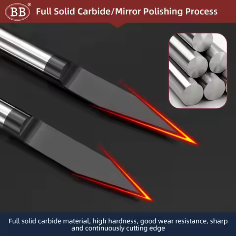BB Carbide Engraving Bits Coated Graphic Word Carving Router Milling Cutter CNC for Metal Steel Wood