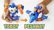 robot mini match w mainan robot bisa berubah menjadi pesawat jet