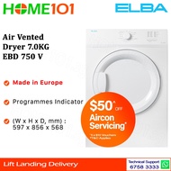 Elba Air Vented Dryer 7.0KG EBD 750V I EBD 750 V