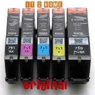 ตลับหมึก canon IX6770 / IX6870 / MG5470 / MG5570 / MG7170 canon 750+751(pgbk bk c m y ) nobox 5สี