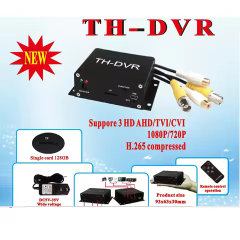 TH-DVR AHD TVI CVI 1080P/720P 128GB Large Storage TF / SD Card Mini DVR H.264 HDMI USB CCTV Camera V