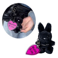 Well Adorable Black Rabbit Pendant Cartoon Rabbit Toy Keyring Bunnys Plush Keyrings Ornament Handmad