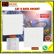 CAT 6 DATA SOCKET/1GANG/2GANG