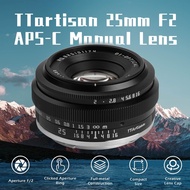 TTArtisan 25mm F2 APS-C E-Mount FX Mount Fuji X Mount Lensa Kamera Mirrorless Sony-Fujifilm
