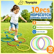 10Pcs Kids Hopscotch Jumping Hoop Set Sensory Integration Physical Training Outdoor Sport Toy