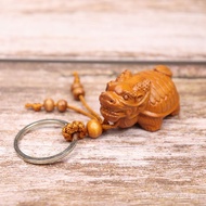 Pendant Keychain Dragon Nine Keychain Craft Gift Peach Wood Turtle Ornament Dragon Wooden Travel W7O