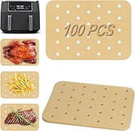 100 Packs Air Fryer Paper Liners, Parchment Paper for Ninja Foodi DZ201 DZ401, Rectangle Disposable 