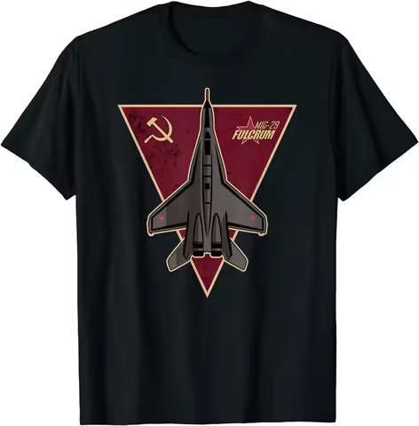Soviet Russia Mig 29 Fulcrum Fighter T-Shirt 2024 Custom Printed Shirts Men Clothing Tops Graphic T 