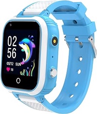 Fitgbey 4G Smart Watch for Kids with GPS Tracker Two Way Calling, Text Voice &amp; Video Chat, SOS, WiFi, Waterproof Touch Screen Wrist Watch Suitable for 4-12 Boys Girls Birthday Gifts. (Blue)