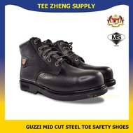 Original Genuine Cow Leather Guzzi Steel Toe Mid Cut Safety Shoes