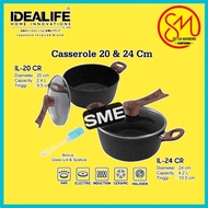 IDEALIFE Casserole Cookware - Multipurpose Casserole Pan