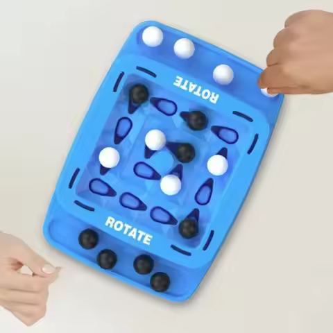 Black and White Four in A Row Game Interactive Fast Strategy Orbit Logic Board Game Educational DIY 