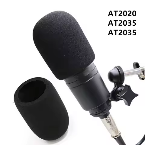1PC AT2020 Mic Windscreen Cover,Windproof Foam Pop Filter for Audio Technica ATR2500 AT2035 AT2050 A