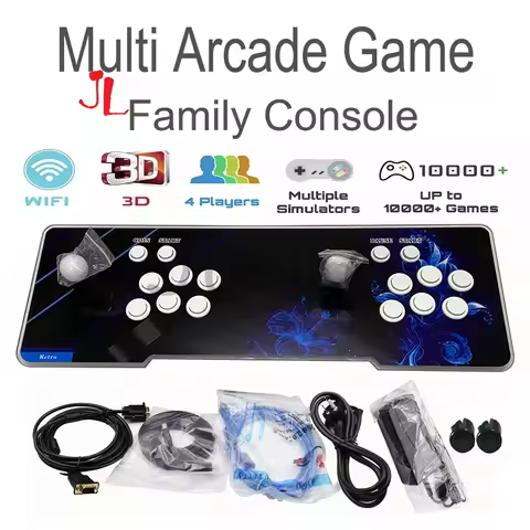 3D Pandora SAGA WiFi Arcade Stick Game Console, Built-in Joystick, HDMI to TV, 2 Players, CX, DX, EX