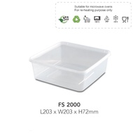 BEKAS PLASTIK/BEKAS TAPAU/Felton Disposable Microwave Square Food Container FS2000/FS 3000  (2000mL/
