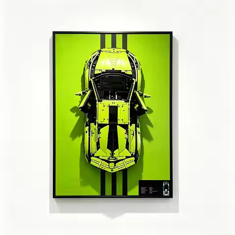 Wall‑Mount Background Display Frame Compatible with LEGO 42115 Lamborghini Technic Sports‑Car Buildi