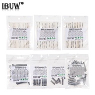 0201 0402 0603 0805 1206 1% 5% SMD Resistor Assorted Kit 1R-1M 10K 100K 1K 100R Resistance Set DIY