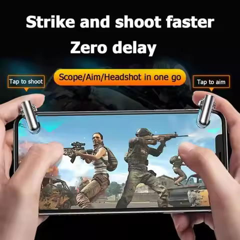 2Pcs GT01 Smartphone Gaming Trigger Joystick for PUBG Mini Metal Game Trigger Controller Fire Button