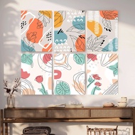 【Set of 6 】Abstract Wall Art / Paint by Numbers / Boho Botanical Wall Decor / Botanical Decoration P