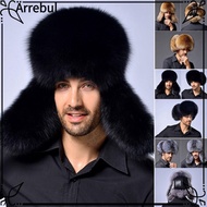 ARREBUL Men's Russian Hat Faux Fur  Lamb Leather Bomber Hat