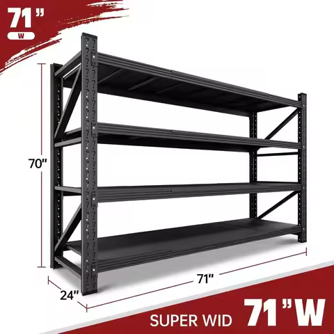 HOME.Heavy Duty 5000LBS Storage Shelves 71W x 24D x 69H Industrial Metal Rack Garage Shelving Unit A