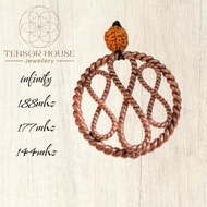 3-frequency infinity red copper tensor necklace