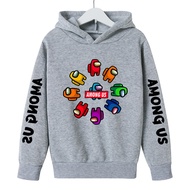 AMONG US Cartoon Hoodies for Boys Girls Spring and Winter Fleece Letter Print Kids Anime Cotton Sweatshirt Sports Casual Pullover 0000